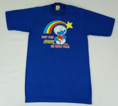 (NIÑOS JÓVENES XL 18-20) Camisa vintage años 70 80 Sears Pitufo dibujos animados clásica Foto 1 de 4