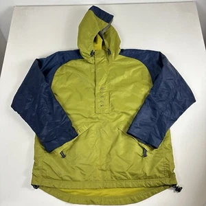 Vintage Nike Rain Jacket Coat Pullover Green Color block 90s 80s Mens Large Line - Picture 1 of 8
