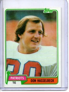 1981 Topps #159 Don Hasselbeck Patriotas de Nueva Inglaterra - Imagen 1 de 2