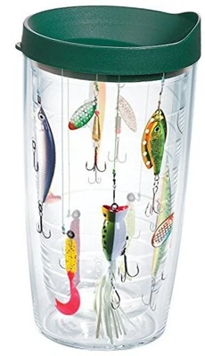  Señuelos de pesca hechos en EE. UU. vaso aislado de doble pared clásico de viaje 16 oz Foto 1 de 4