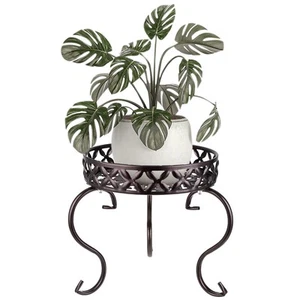 Metal Round Plant Stand Indoor Outdoor Flower Pot Holder, Heavy Duty Iron Pla... - Picture 1 of 7