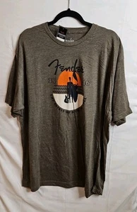 Fender Mens 2XL Olive Sunset Spirit Grapic T-Shirt Tee - Picture 1 of 4