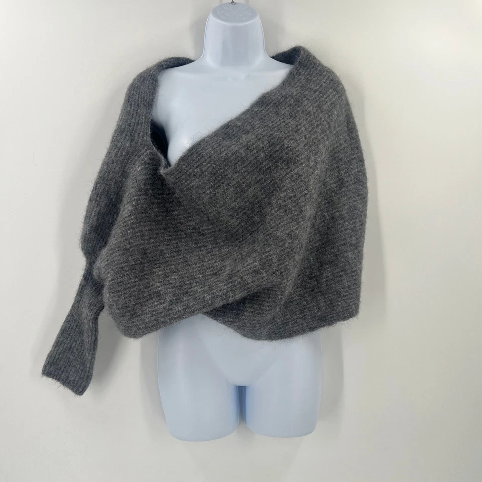 Bolero Zara Gris Alpaca Encogerse de hombros L Avant Garde Manga Tejido Asimétrico Foto 1 de 4