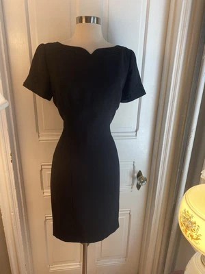 MAGGIE LONDON VINTAGE BLACK PARTY DRESS-SIZE4-SPARKLING SHEER BUTTON BACK!! Foto 1 de 4