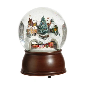 6.5-inch Musical House and Moving Train Glitter Globe - Bild 1 von 1