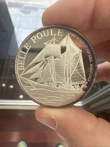 BELLE POULE TOPSAIL SCHOONER SAILBOAT 1 Oz .999 SILVER VERY RARE PROOF LIKE ⭐️ - Picture 1 of 5