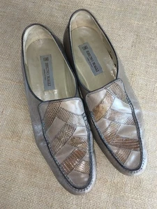 Zapatos mocasines casuales vintage Bruno Magli Italia para hombre 9,5 lagarto marrón tostado - Imagen 1 de 8
