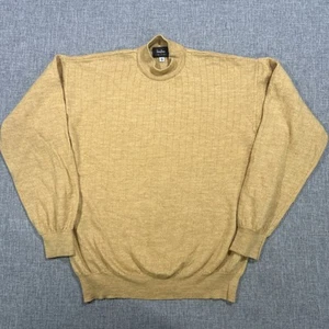 Vintage Neiman Marcus Sweater Size M Yellow Pure Wool Made In Italy Mock Neck - Picture 1 of 14