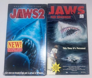 Universal Goodtimes Jaws 2 & Jaws The Revenge VHS Tapes. Bruce Is Back! - Picture 1 of 3