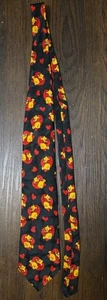 Disney Winnie The Pooh On Heart Shaped Pillow Black Tie Made In Korea Vintage  - Picture 1 of 3