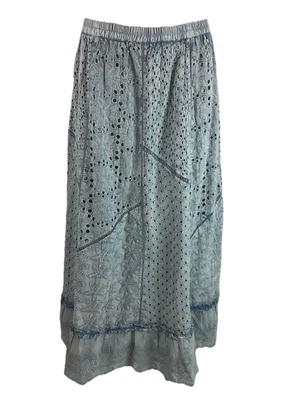 Falda Suave Surroundings Talla M Maxi Denim Boho Western Festival Look Azul AJ Foto 1 de 4