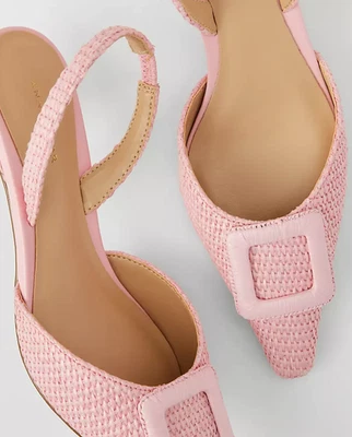 ANN TAYLOR ZAPATOS DE SALÓN CON HEBILLA PUNTIAGUDA ROSA ENCANTADO PAJA 8 Foto 1 de 3