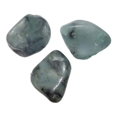 Smaragd in Matrix (Muttergestein) 3 kleine Trommelsteine Wassersteine je ca. 18- - Bild 1 von 2