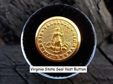 Old Rare Vintage Antique War Relic Virginia State Seal Button Free Display Case
