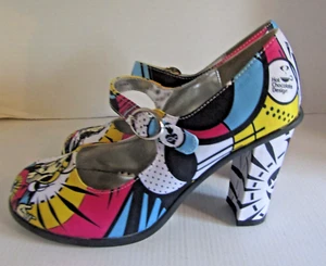 Scarpe Hot Chocolate Design Jesus n Mary POP ART tacco 4" pollici taglia US 6 EU 36 - Foto 1 di 8