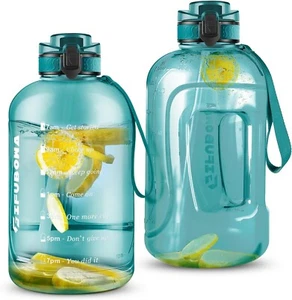 3L Motivational Large Water Bottle with Time Marker 3 Liter Big Drinking Bottle - Picture 1 of 7