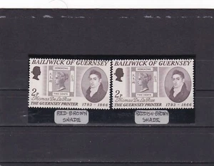 Guernsey rare Thomas de la rue printer mnh stamps 2p color varieties 1969-71 - Picture 1 of 1