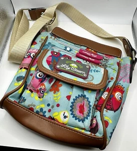 Lily Bloom Crossbody Green Living Purse Owls Multicolored Scenic Colorful - Picture 1 of 4