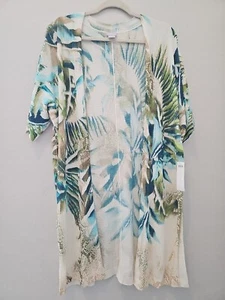 CHICOS Cardigan Womens 0 S-4 Beach Cover Up Kimono Tropical Animal NWT - Picture 1 of 10