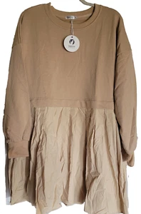Women's Oversized Knit Sweater Dress, Medium, Light Brown, New With Tags - Picture 1 of 8