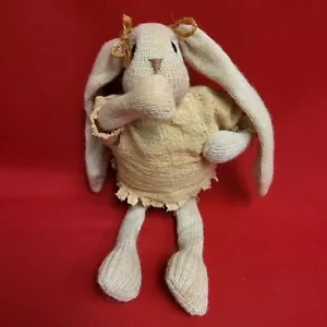 Vintage Bunny Long Eared Rabbit Sock Shelf Sitter Plush Decor - Picture 1 of 10
