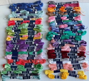 Lote de 64 madejas hilo artesanal DMC - colores surtidos 100 % algodón - Imagen 1 de 5