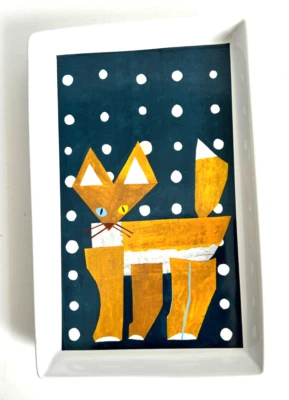 Bandeja/plato West Elm Cat Kitten ediciones de coleccionista artista japonés Mizuki Goto Foto 1 de 4