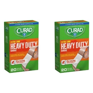 Curad Extreme Lengths,Extra Long Bandaids 2 Boxes ,Latex Free= 40 Bandages - Picture 1 of 4