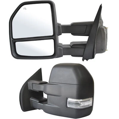 Towing Mirrors For 2015-20 Ford F150 Pickup Power Heated LED Signal 8 Pin LH+RH Foto 1 de 4