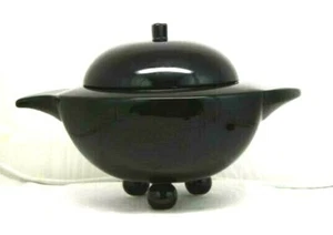MIKASA Black Hypnotic Wave Soup Tureen or Covered Vegetable Memphis Style KT532 - Picture 1 of 4