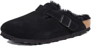 Birkenstock Boston VL / Lammfell normale Passform schwarz US Herren 8 Damen 10 EUR 41 - Bild 1 von 5