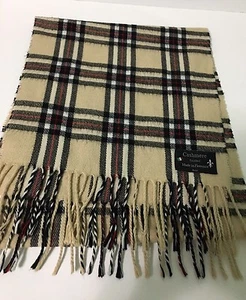 Cashmere Finished From Florence Italy Plaid/checkered Woman Scarf 12x56 - Picture 1 of 6