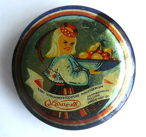 URSS Estonia soviética Tallin NORMA CARAMELO caja popular de lata - Imagen 1 de 5