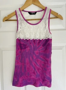 Jane Norman Y2K Women’s Tie Die And Lace Top Size 6-8 - Picture 1 of 4