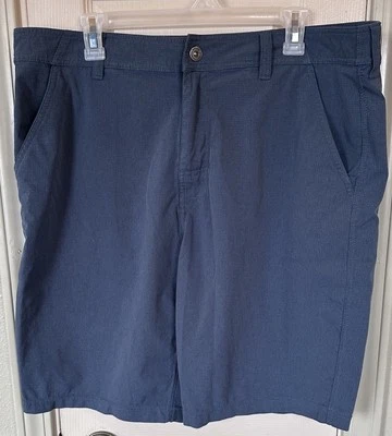 Prana Mens Grey Blue Size 36 Flat Front Chino Shorts - Image 1 of 4