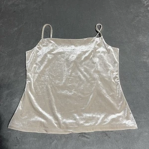 Banana Republic Velvet Cami Top Womens Medium Ivory Drape Front Adjustable Strap - Picture 1 of 5
