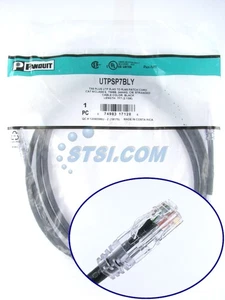 Panduit UTPSP7BLY Cat6 Netzwerk Modular Patchkabel/-kabel, 7 Fuß Schwarz NEU ~ STSI - Bild 1 von 4