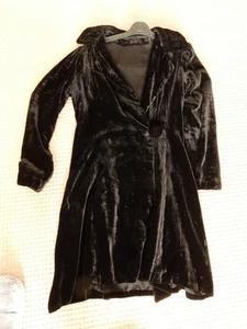 Vintage Ladies Housecoat Black Soft Velvet Sz 12-14 Handmade Parties Christmas - Picture 1 of 21