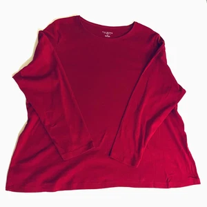 Talbots Womens Pullover Top 3X Plus Size Berry Colored Stretchy w Round Neckline - Picture 1 of 9