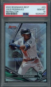 2022 Bowman's Best Julio Rodriguez RC Refractor Rookie #23 PSA 10 - Picture 1 of 2