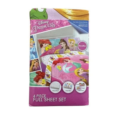 Juego de sábanas completo Princesa Disney 4 piezas ropa de cama para niños Ariel Belle Rapunzel Foto 1 de 4