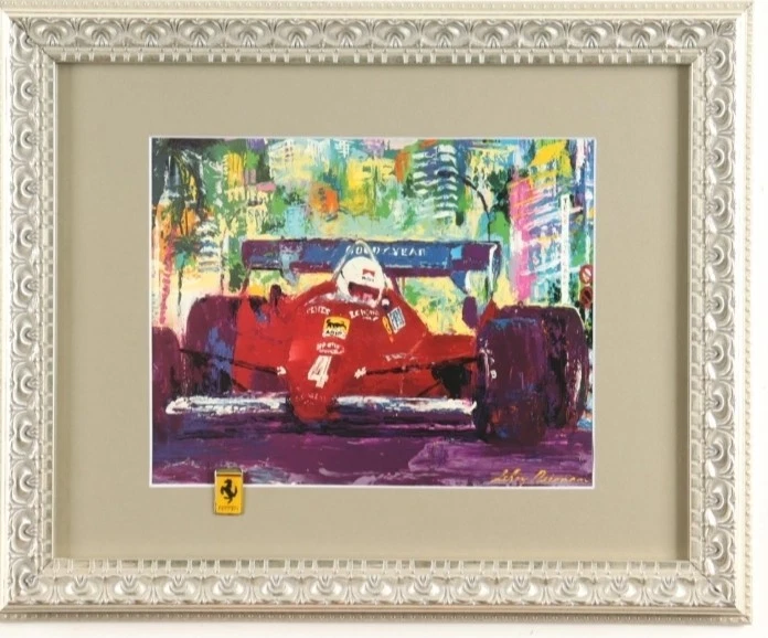 Leroy Neiman "Ferrari Racing Team" Estampado Enmarcado Personalizado con Pin Ferrari Foto 1 de 1