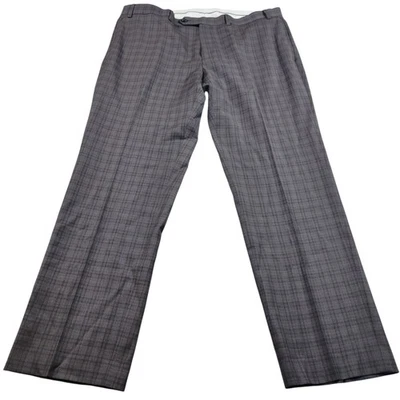 Lauren Ralph Lauren Dress Pants Mens 38x30 Brown 100% Wool Plaid Preppy Trousers - Image 1 of 4