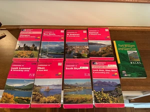 Lot of 8 Landranger UK Ordinance Survey Maps + Bonus Walking Guide - Picture 1 of 10