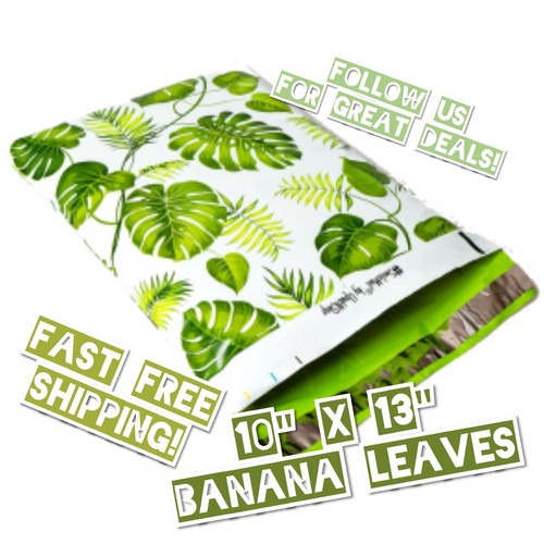 100 Teardrop Leaves Designer Poly Mailers – 10x13 Inch Waterproof Self-Sealing Shipping Envelopes For Small Business