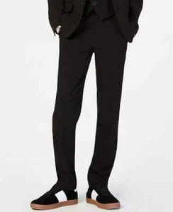 Calvin Klein Big Boys Black Slim Fit Stretch Suit Pants 14 ymy0225a - Picture 1 of 1