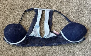 Victoria Secret PINK - 2-Tone Blue Date Push up Bra - 32DD - Picture 1 of 4
