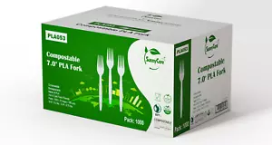 Horquilla PLA compostable Sunnycare de 7 pulgadas, PLA053, estuche de 1000 - Imagen 1 de 3