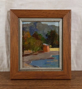 Paisaje con lago, pintura al óleo original, artista ucraniano Zizda - Imagen 1 de 11