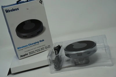 Cargador Qi inalámbrico Just con concentrador de alimentación - gris Foto 1 de 4